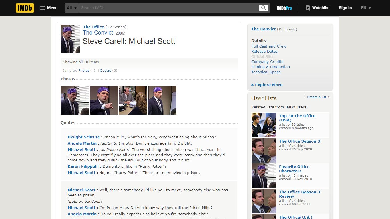"The Office" The Convict (TV Episode 2006) - IMDb